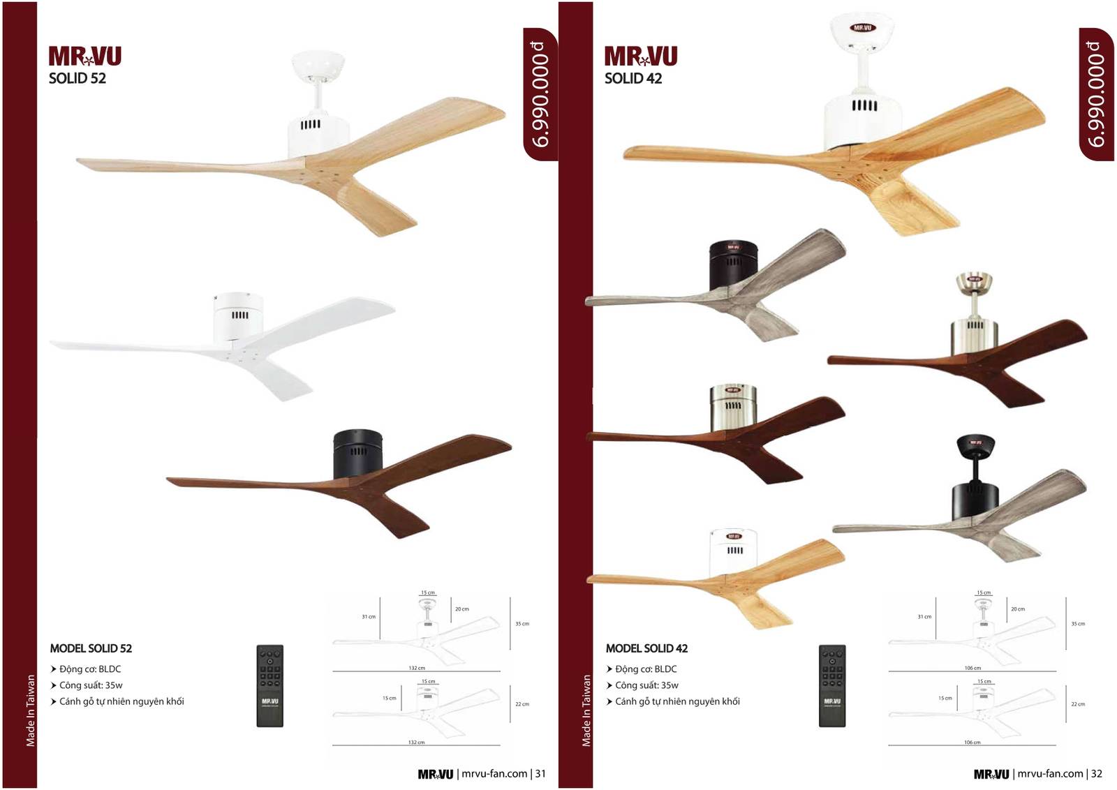 Bảng giá và Catalogue Quạt trần Mr Vũ mới nhất 2024 /Page 